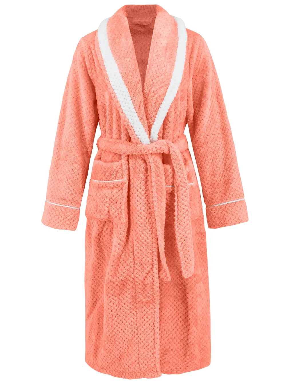 Contrast Trim Tie-Waist Lounge Nightgown
