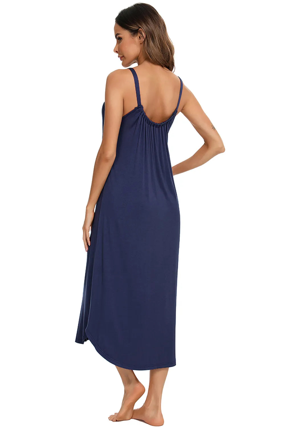 V-Neck Midi Lounge Dress for Her
