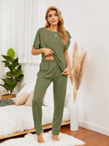 Boat Neck Top & Pants Lounge Set