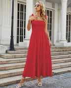 Printed High Waist Sling Maxi Dress