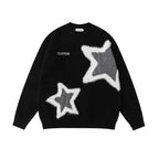 Star Print Oversized Couple Sweater