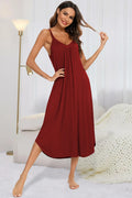 V-Neck Midi Lounge Dress for Her
