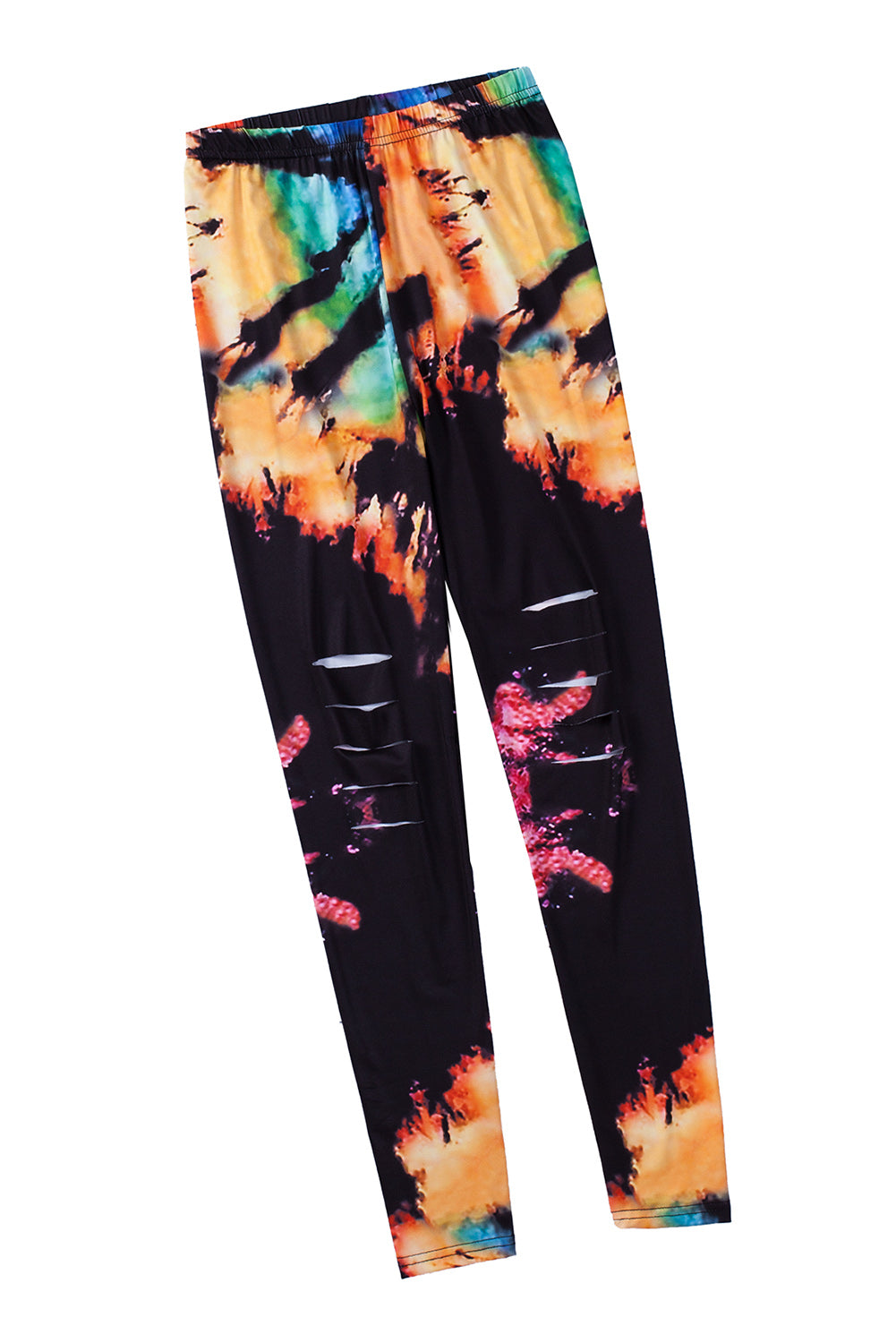 Tie-Dye Hollow-Out High Waist Leggings