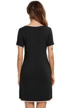 Contrast Trim Pocketed Lounge Dress