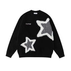 Star Print Oversized Couple Sweater