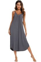 V-Neck Midi Lounge Dress for Her