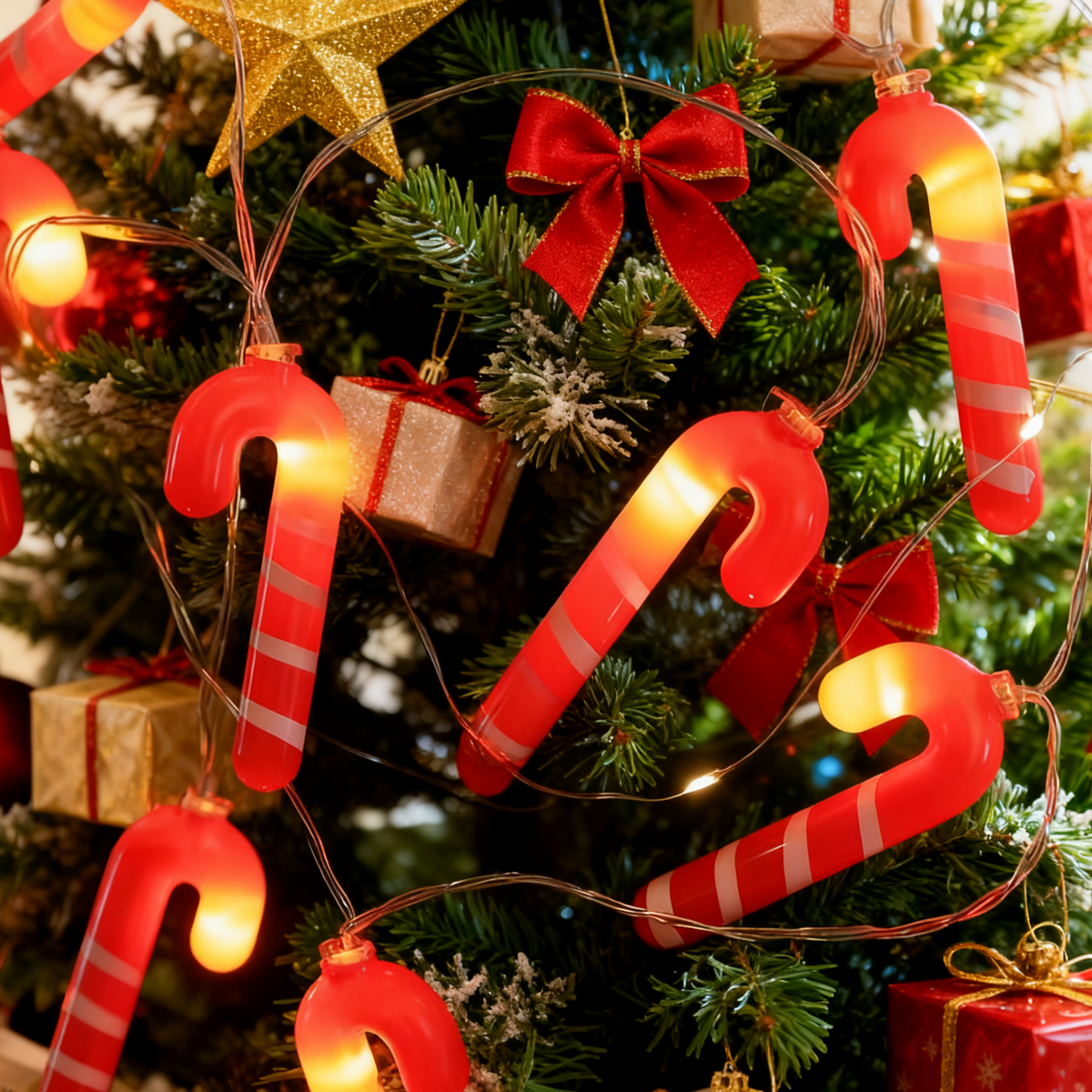 Candy Cane LED Fairy Light String