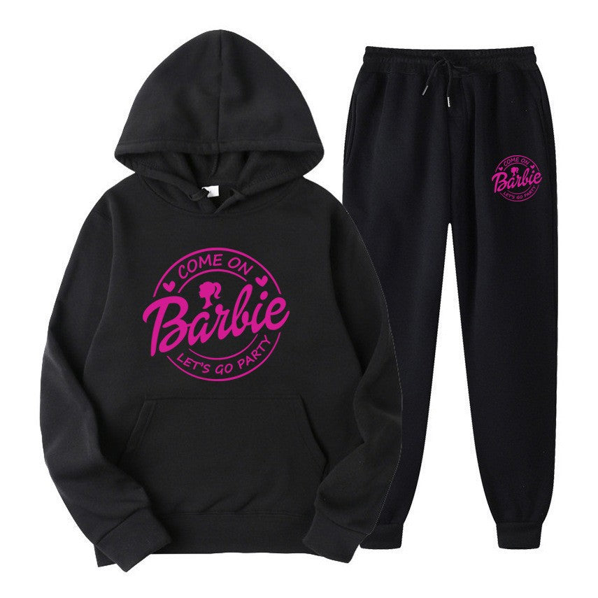 Women's Letter Print Two-Piece Sweatshirt & Jogger Set