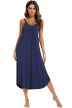 V-Neck Midi Lounge Dress for Her