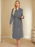 Tie-Up Lounge Nightgown with Pockets