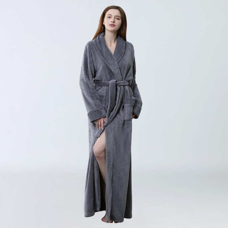 Fleece Flannel Bathrobe
