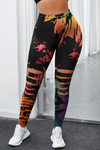 Tie-Dye Hollow-Out High Waist Leggings