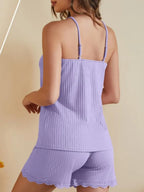 Lace Detail Top & Shorts Lounge Set