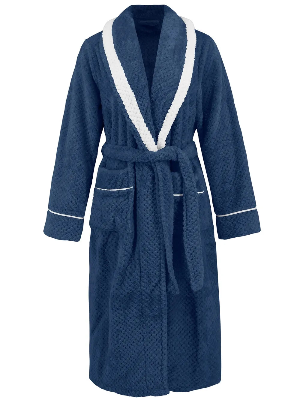 Contrast Trim Tie-Waist Lounge Nightgown
