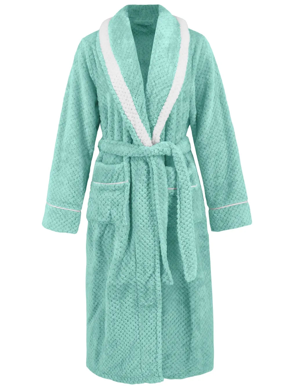 Contrast Trim Tie-Waist Lounge Nightgown
