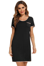 Contrast Trim Pocketed Lounge Dress