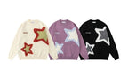 Star Print Oversized Couple Sweater