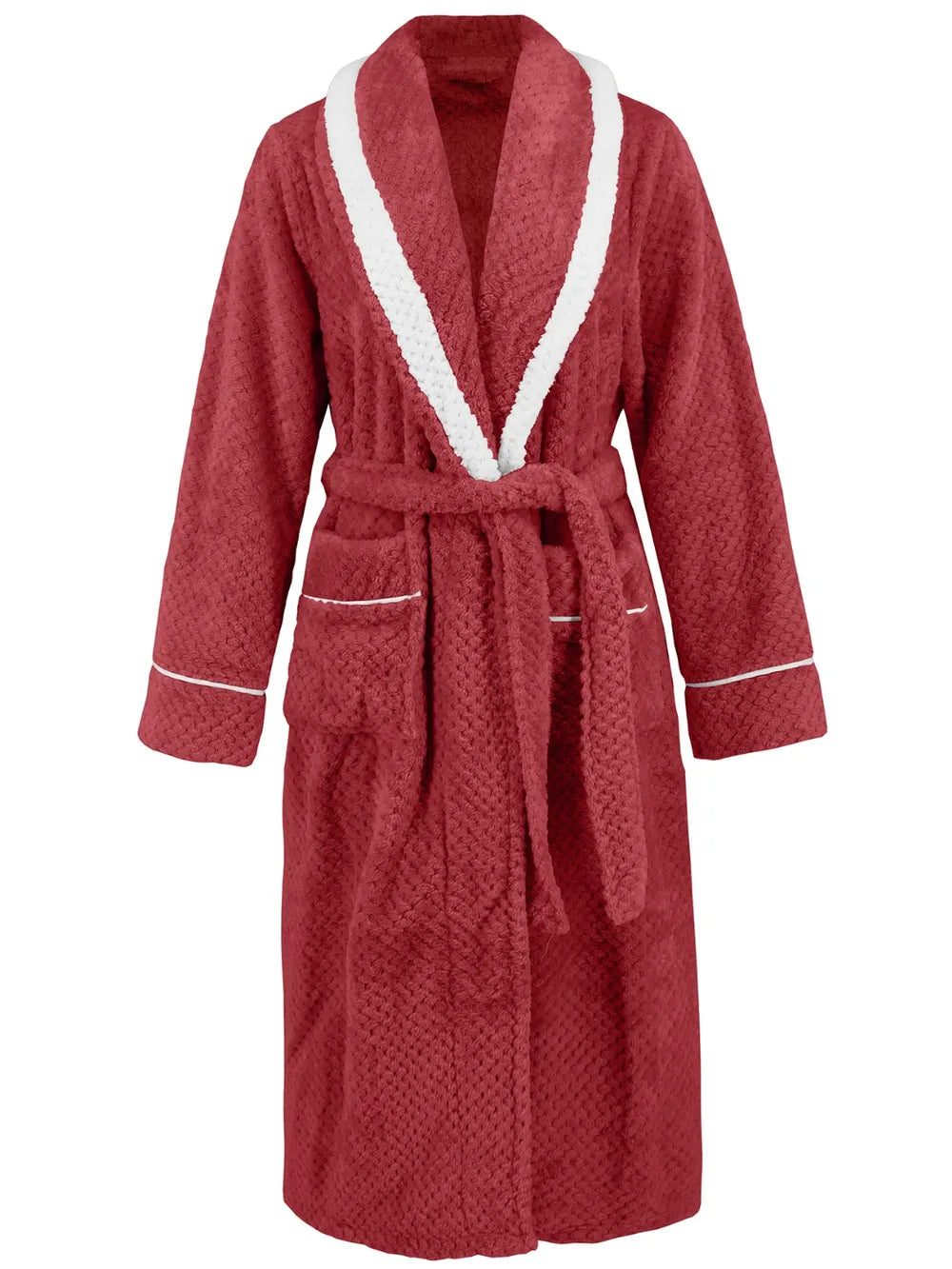 Contrast Trim Tie-Waist Lounge Nightgown