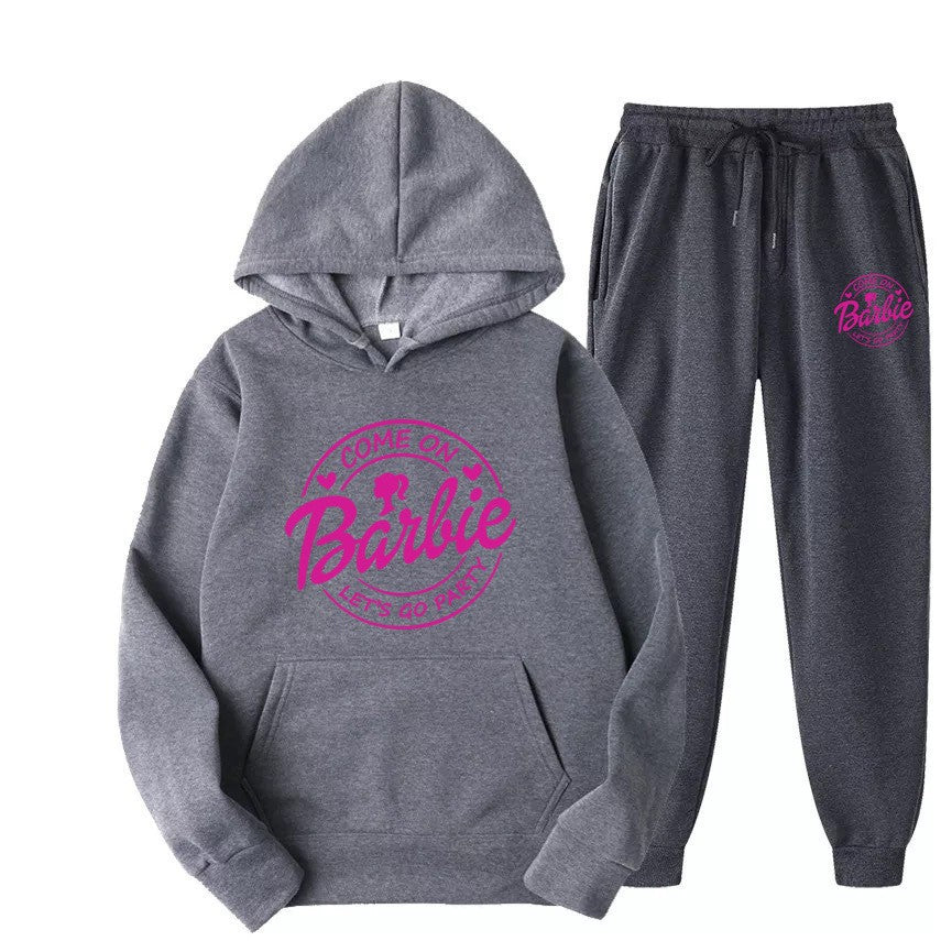 Women's Letter Print Two-Piece Sweatshirt & Jogger Set