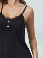 Lace Detail Top & Shorts Lounge Set