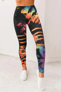 Tie-Dye Hollow-Out High Waist Leggings