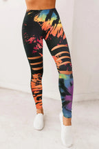 Tie-Dye Hollow-Out High Waist Leggings