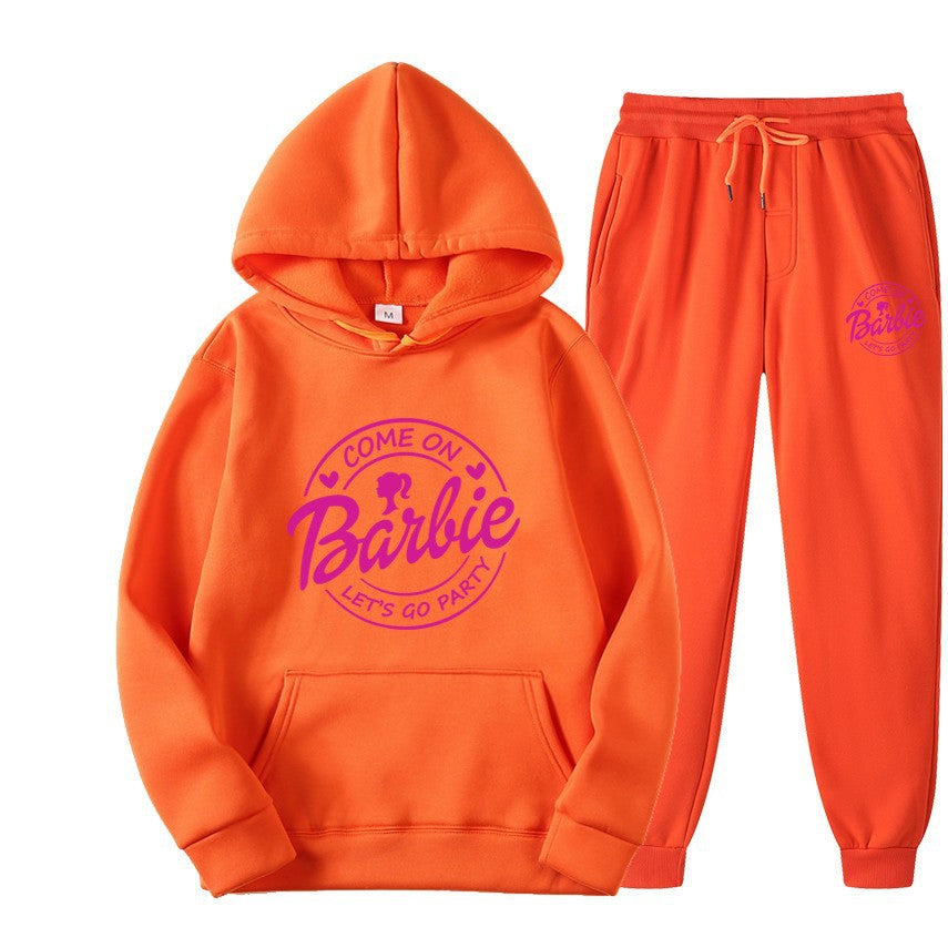 Women's Letter Print Two-Piece Sweatshirt & Jogger Set