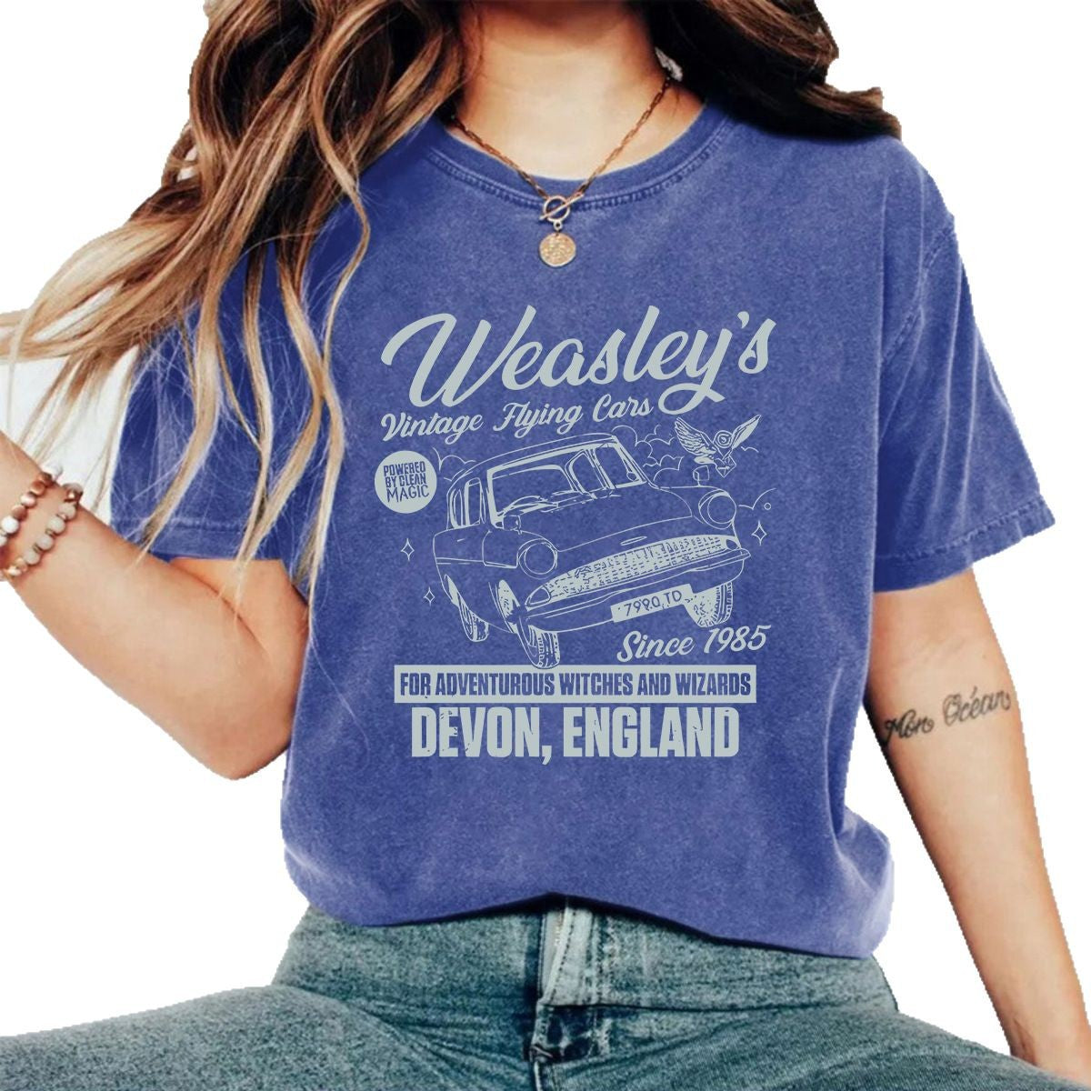 Distressed Print Short Sleeve Top