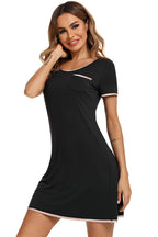 Contrast Trim Pocketed Lounge Dress