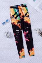 Tie-Dye Hollow-Out High Waist Leggings