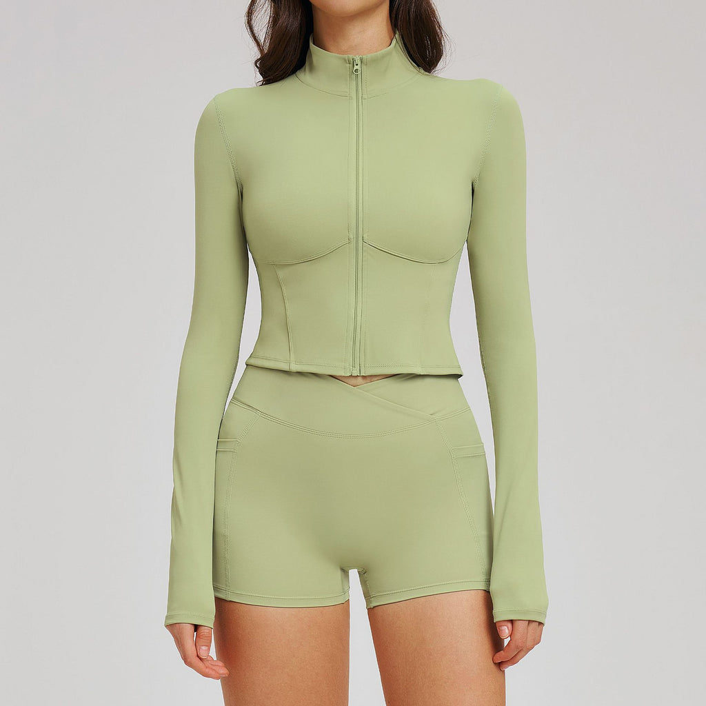 Zip-Up Jacket & Shorts Activewear Set