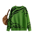 Leopard Print Knitted Pullover Sweater