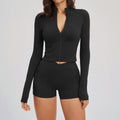 Zip-Up Jacket & Shorts Activewear Set