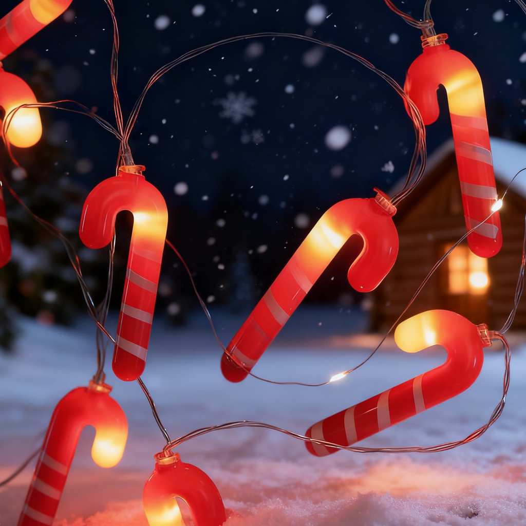 Candy Cane LED Fairy Light String