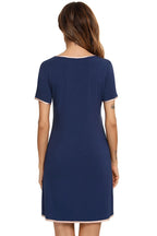 Contrast Trim Pocketed Lounge Dress