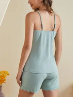 Lace Detail Top & Shorts Lounge Set