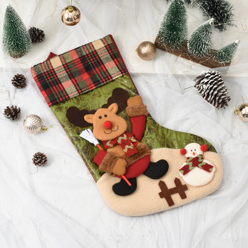 Large Check Christmas Stocking
