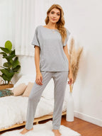 Boat Neck Top & Pants Lounge Set