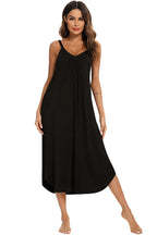 V-Neck Midi Lounge Dress for Her