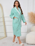 Contrast Trim Tie-Waist Lounge Nightgown