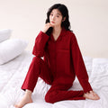 Couple's Long Sleeve Pyjama Set — Red