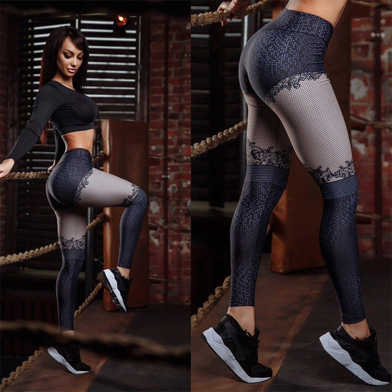 3D Print High Waist Push-Up Leggings