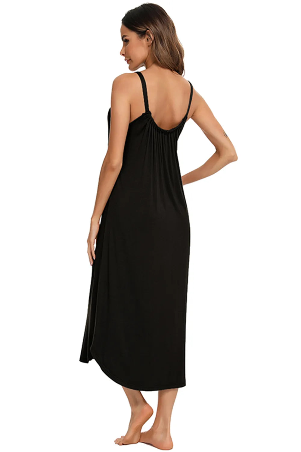 V-Neck Midi Lounge Dress for Her