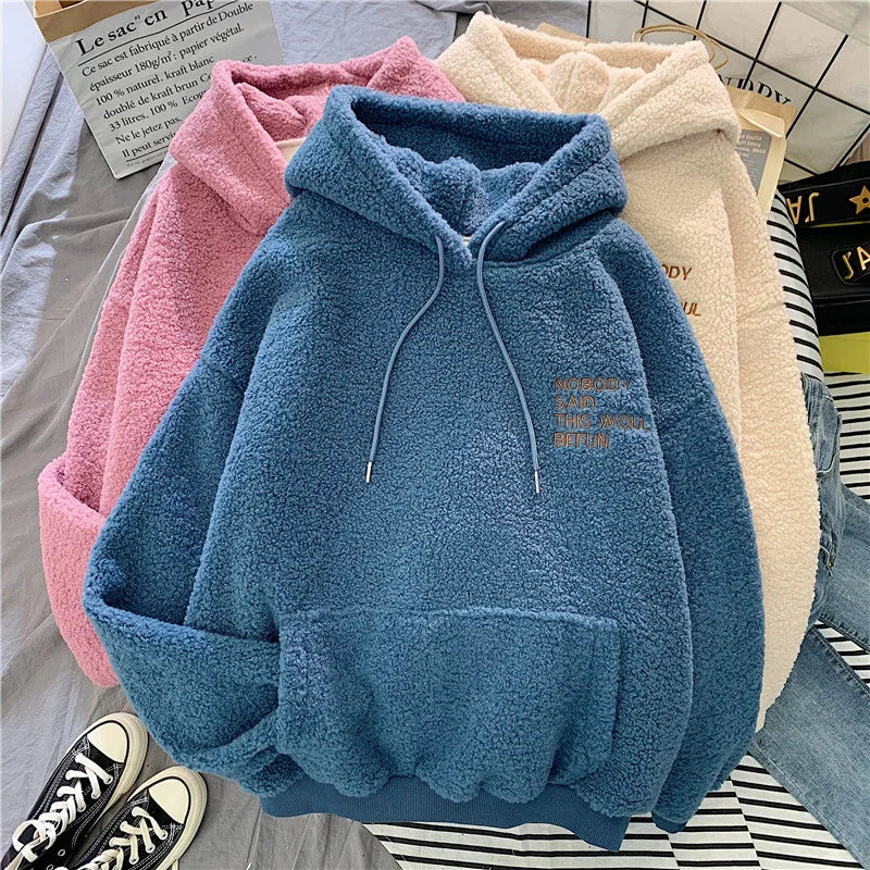 Women's Oversized Fleece Pocket Hoodie
