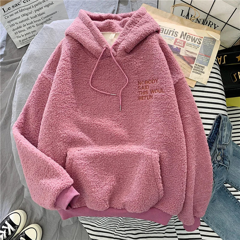 Women's Oversized Fleece Pocket Hoodie