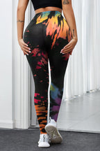 Tie-Dye Hollow-Out High Waist Leggings